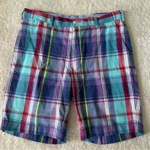 Ralph Lauren India Madras Plaid Cotton Shorts Sz 33